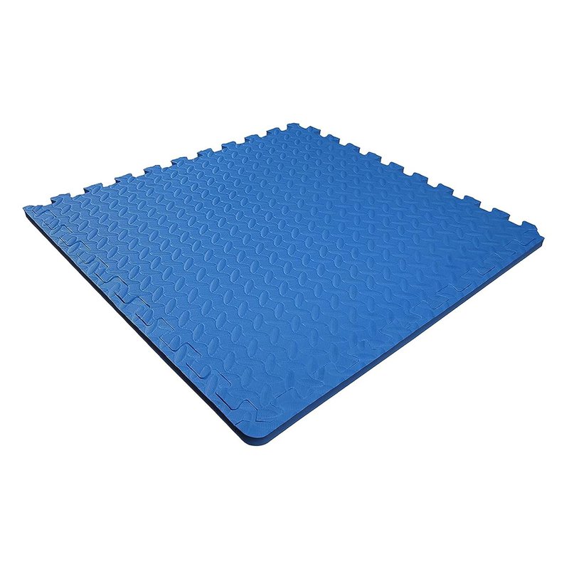 BalanceFrom Puzzle Exercise Mat 3/4" Thick, EVA Interlocking Foam Floor Tiles for Home Gym, Mat for Home Workout Equipment, Floor Padding for Kids, Blue, 24 in x 24 in x 3/4 in, 24 Sq Ft - 6 Tiles