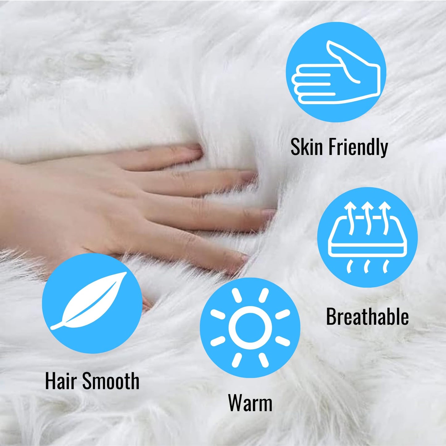 NINGDAN 14x10 inches 1pcs Rectangle Faux Fur Plush Cushion, Area Rugs Fluffy Carpet Mini Small Size Fit,for Tabletop Photography,Home Decor,Product Display,Locker Accessories for Girls (White)