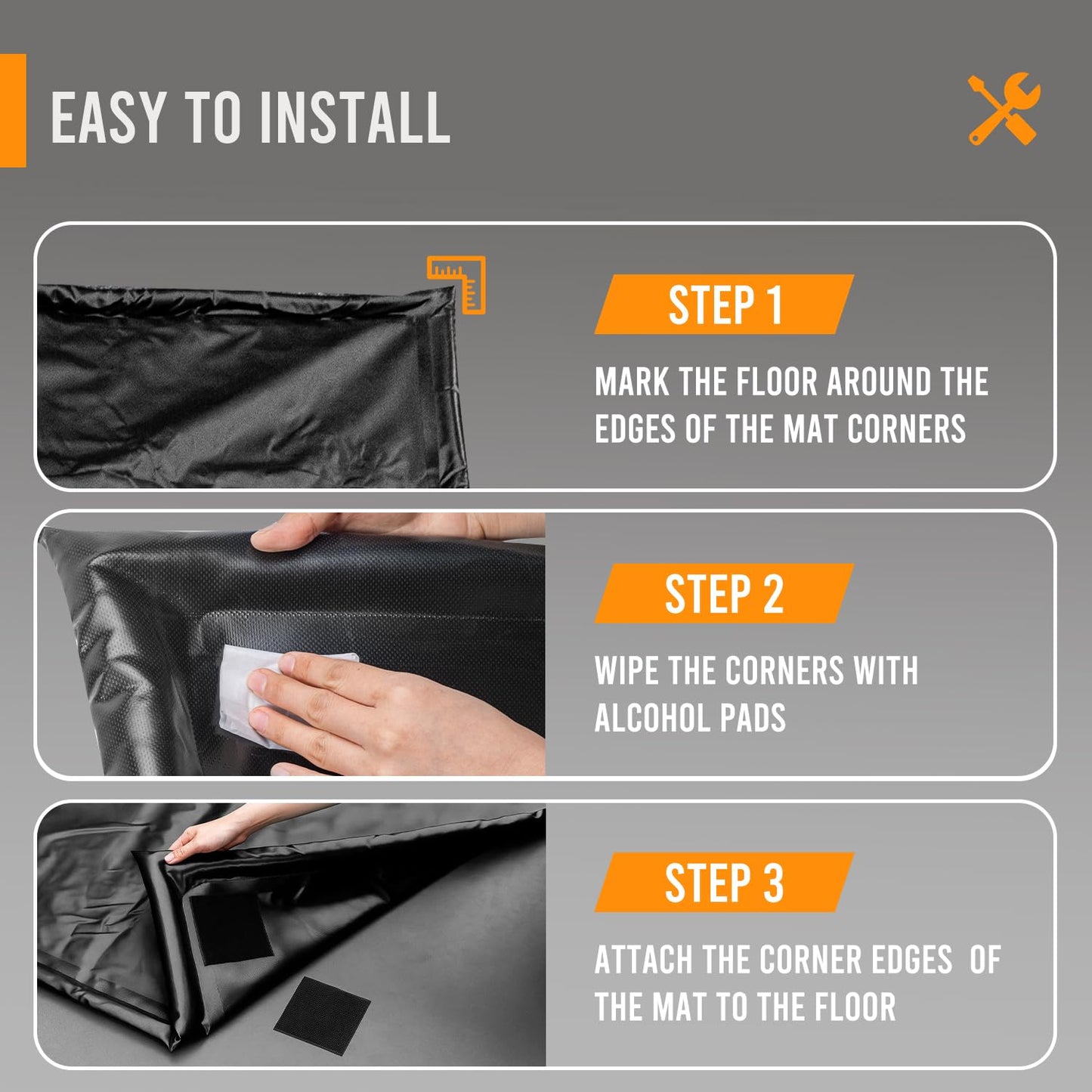 VUSIGN Containment Mat, 7'9"x16' Non-Slip Garage Floor Mat, Heavy Duty Waterproof Garage Protection from Snow Rain Mud for Cars SUVs Trucks