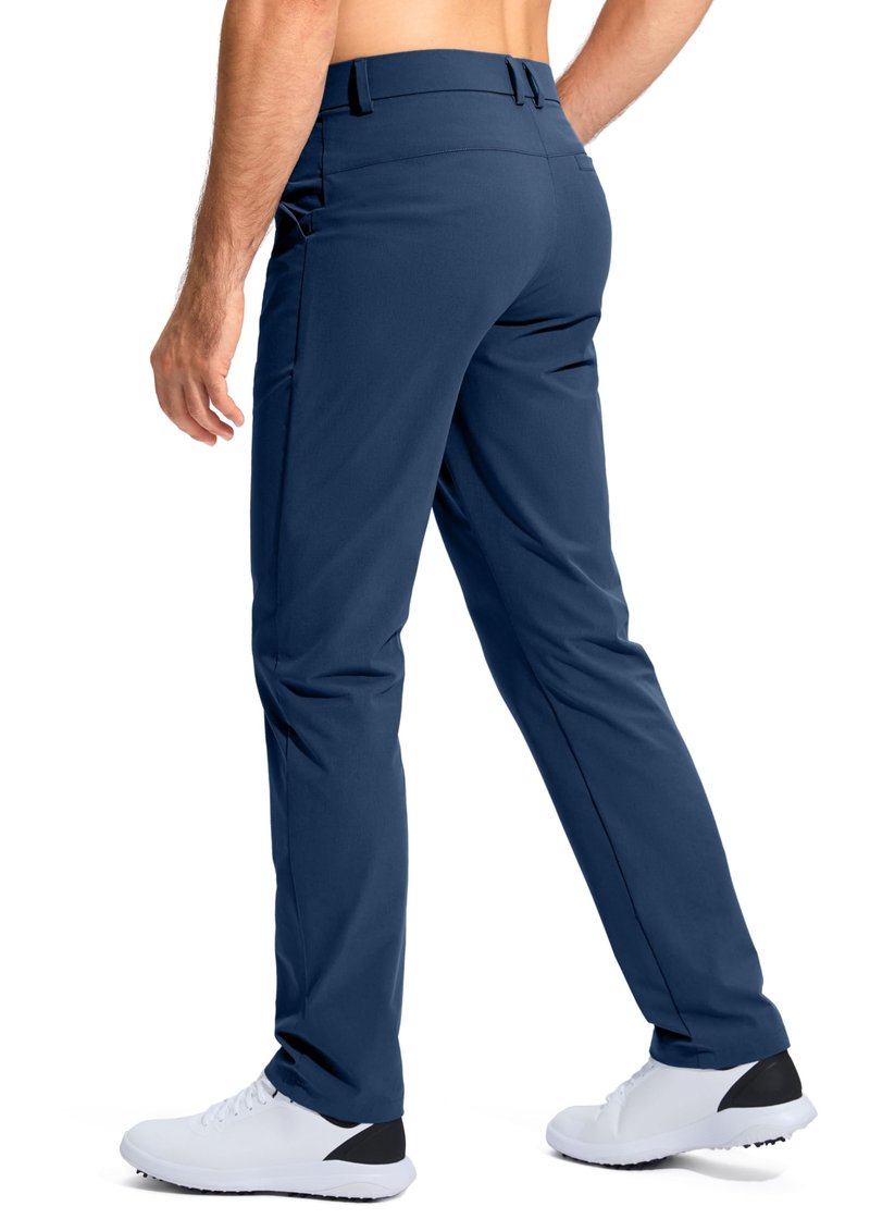 Pudolla Men's Golf Pants Work Dress Comfy Pants Casual Slacks Trousers with Pockets(Navy 42Wx30L)
