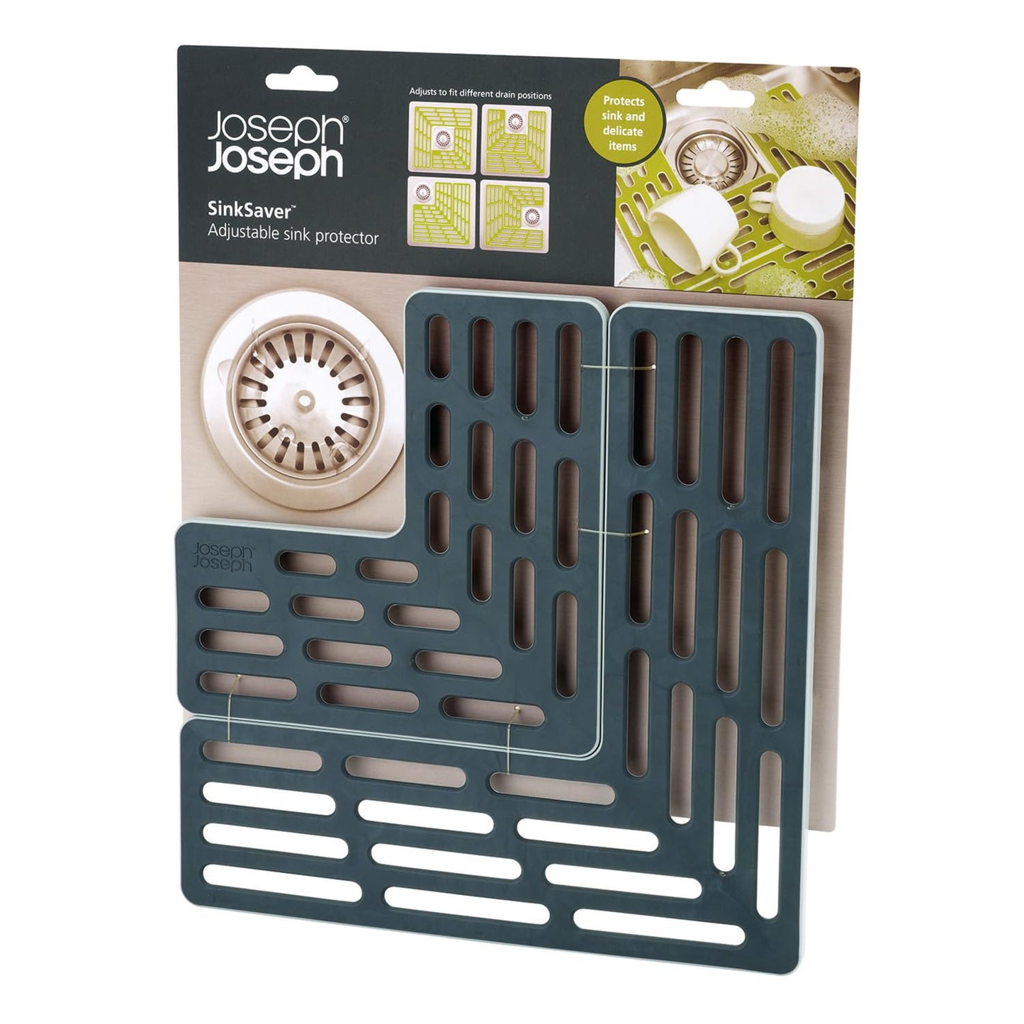 Joseph Joseph SinkSaver Adjustable Sink Protector Mat, Non-Slip, Gray