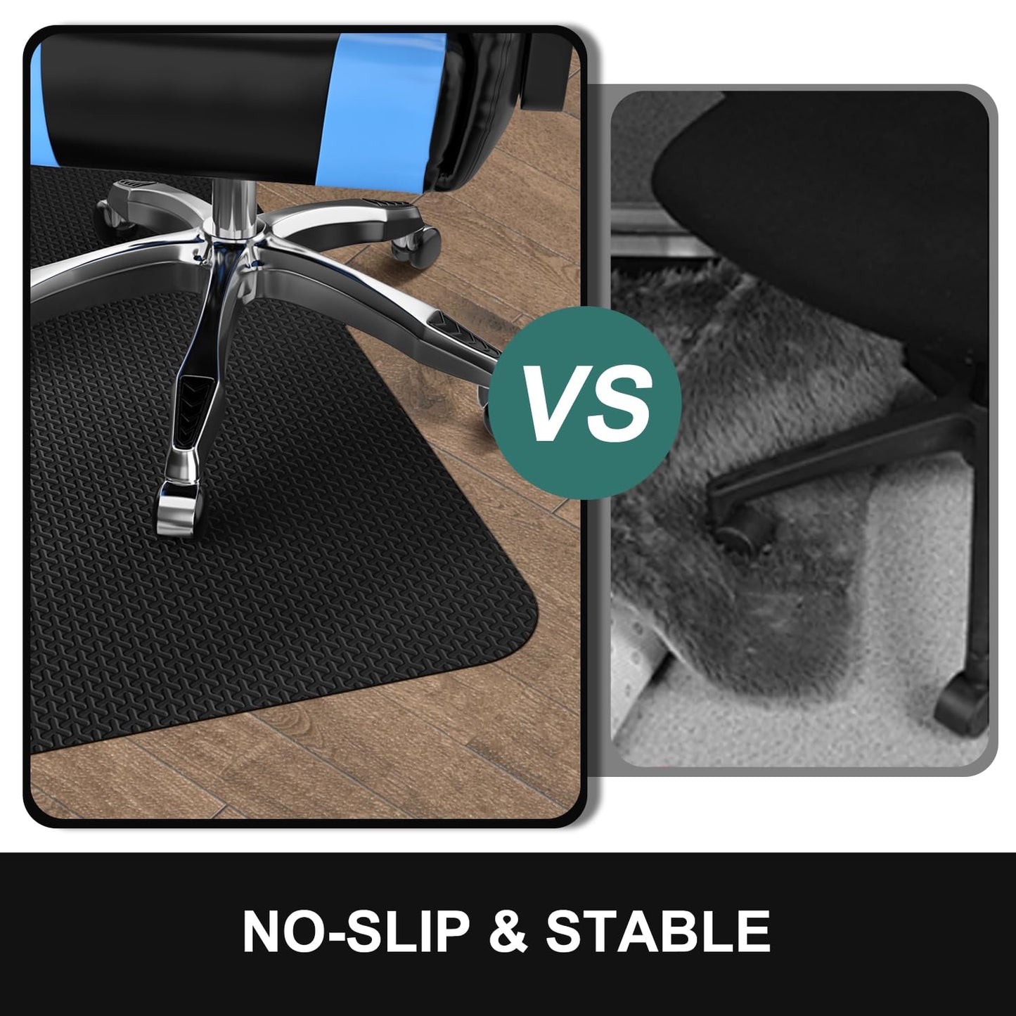 Office Chair Mat for Hard Floor, 60"x75" Large Durable Computer Chair Mat, Unique Y-Shaped Pattern Floor Protector Rug for Rolling Chairs, Anti-Slip Waterproof Desk Floor Mat for Work, Home, Gaming