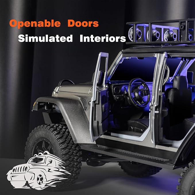 1/12 RC Crawler RTR MN-128 Off-Road Truck 4x4 RC Rock Crawler with 2.4G Remote Control RC Jeep Car Model for Adults Hobby Gifts (Orange)
