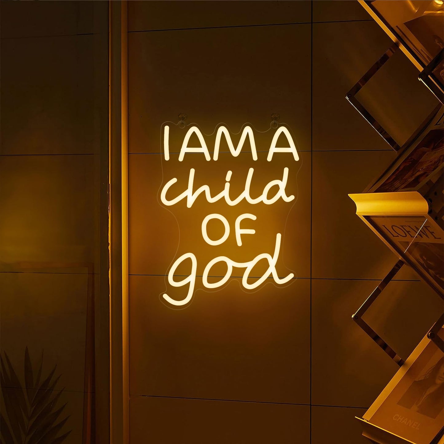 CoolGift Mart Divinely-Inspired Neon Sign - 'I Am a Child of God' Wall Art for Spiritual Home Decor | Inspiring Light for Bedroom, Nursery, or Worship Space