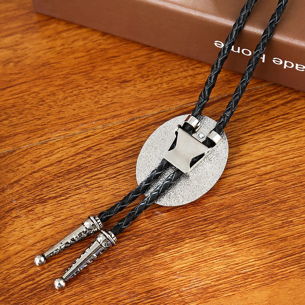 HUABOLA CALYN Bolo Tie with Natural Tiger Eye Stone Handmade Bolo Tie for Men