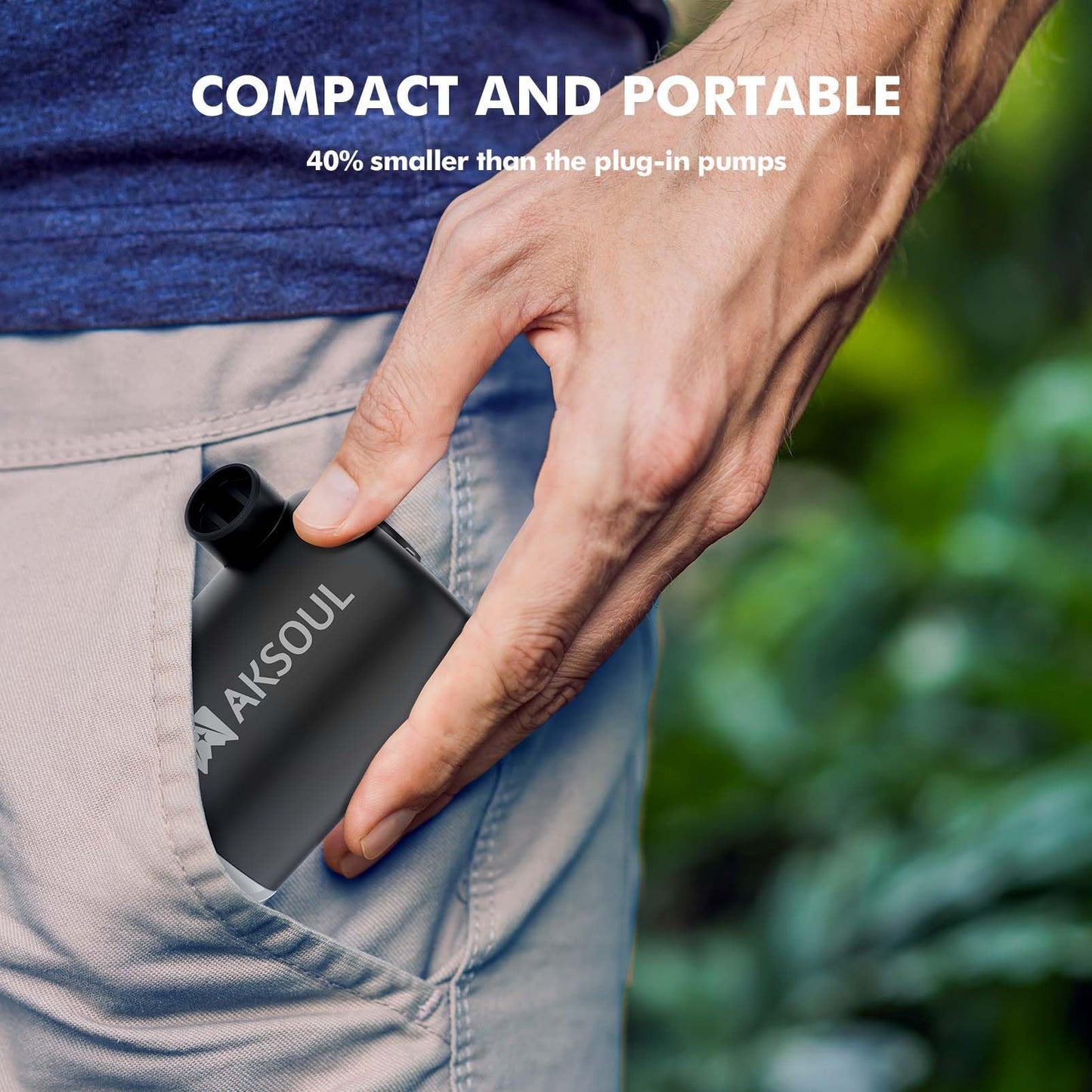 Portable Air Mattress Pump for Inflatables: USB Rechargeable Battery Powered Mini Inflator - Inflate & Deflate Electric Operated Pumps with Light for Camping Pool Inflatable Float