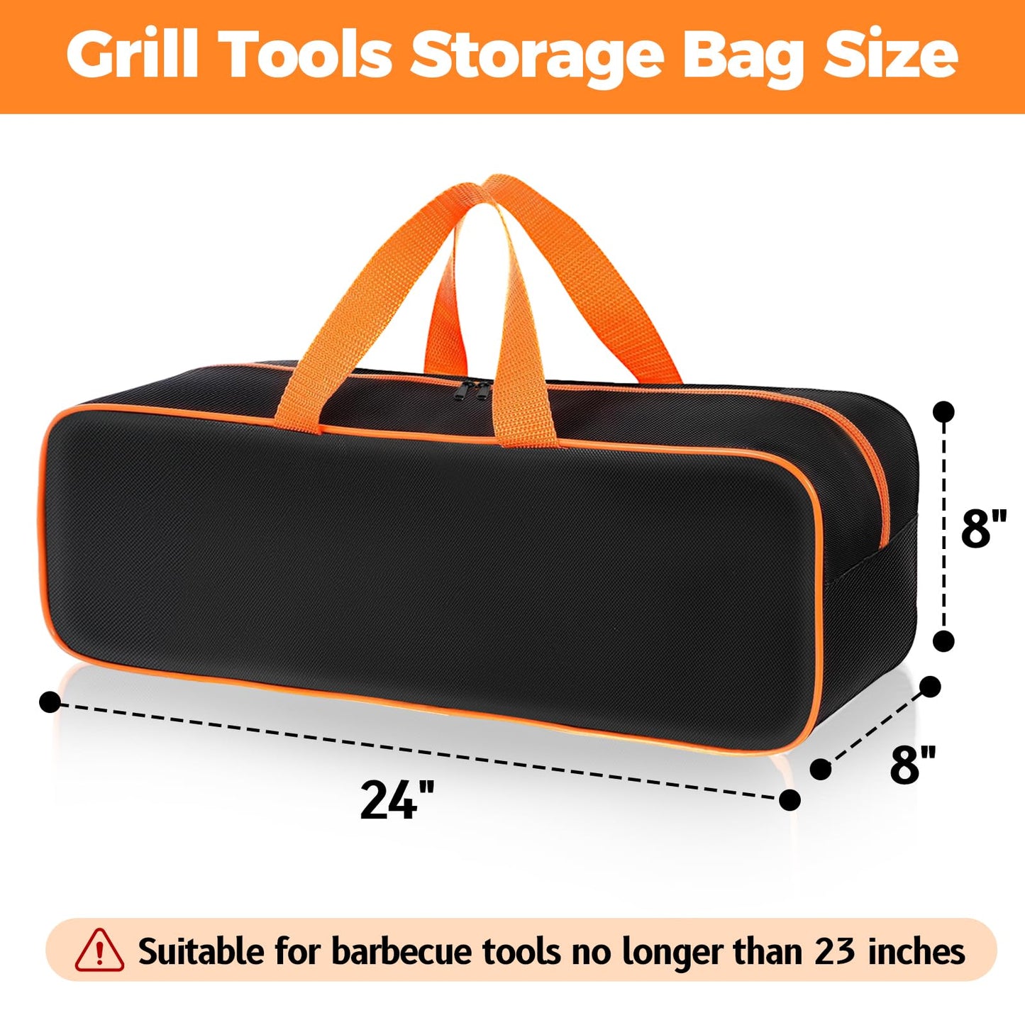 TWAKAP Grill Tool Storage Bag, 24" x 8" x 8" Large Capacity Grill Accessory Storage, 1680D Heavy-Duty Grill Utensil Storage, Accessories Storage Compatible with Blackstone (No Accessories)