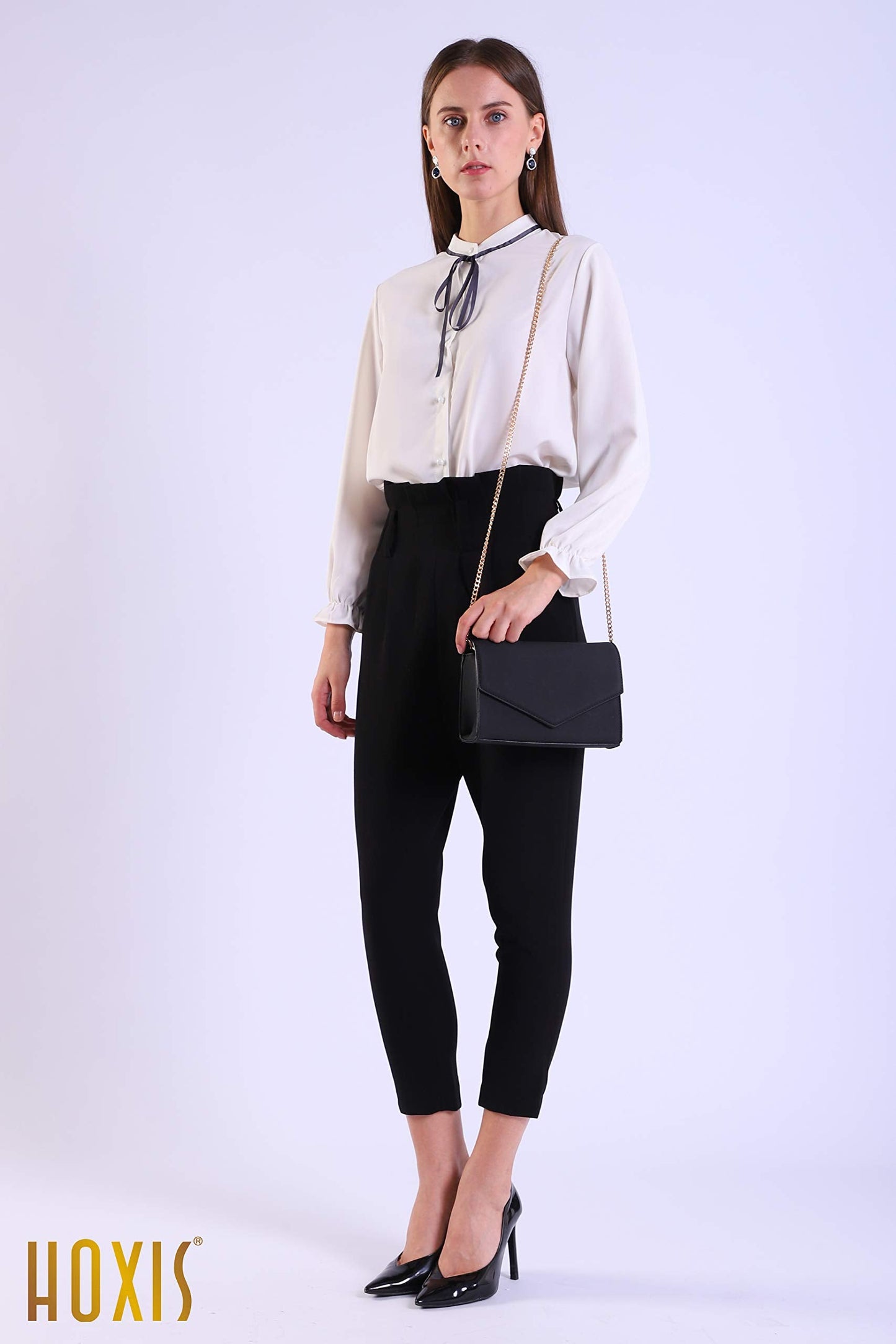 HOXIS Clutch Purse for Women Suede Evening Envelope Clutch Chain Shoulder Bag