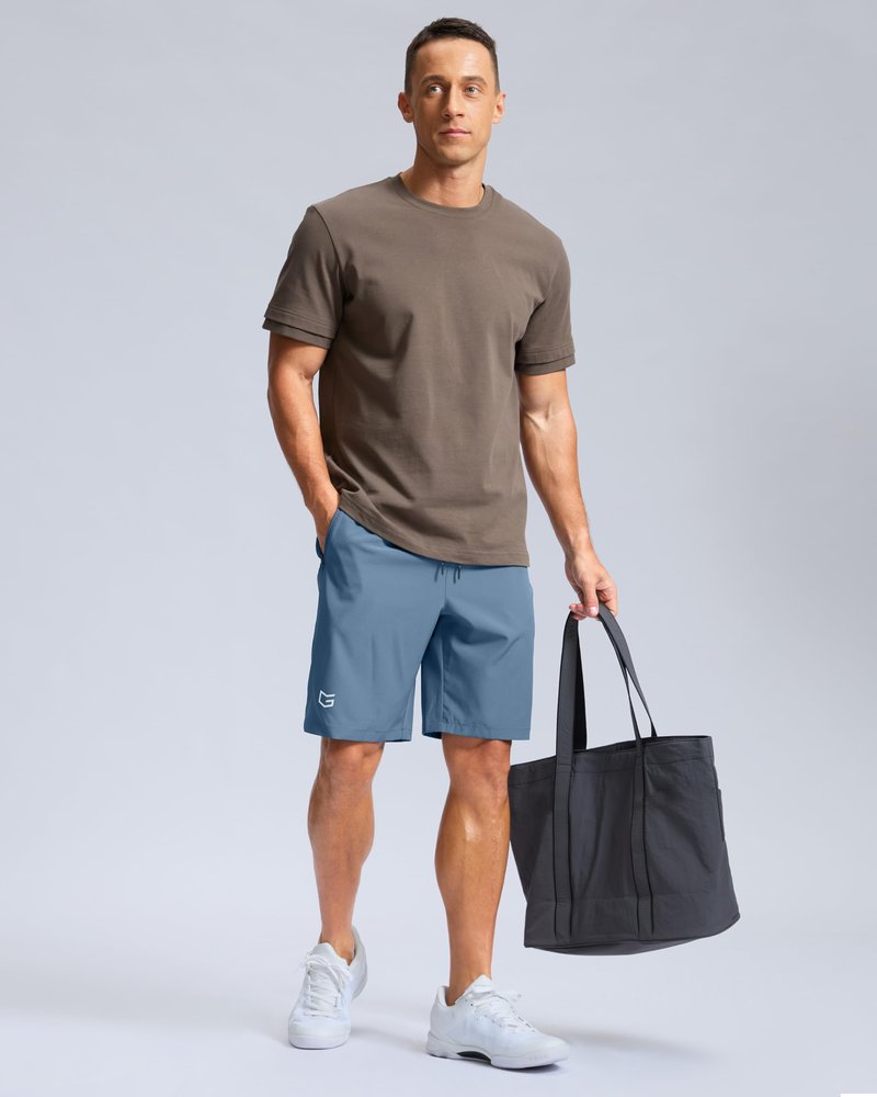 G Gradual Men's Athletic Running Shorts with Zipper Pockets Quick Dry 7"/ 5"/ 9" Workout Gym Shorts for Basketball Hiking(Federalblue,9M)