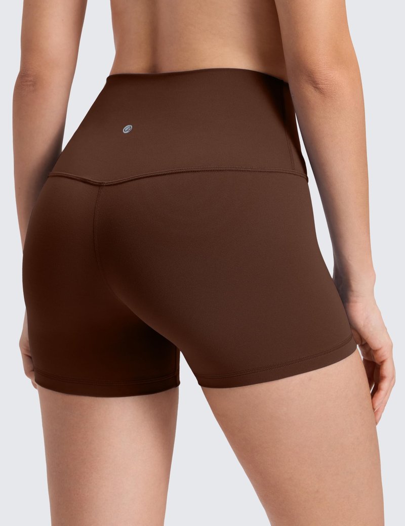 CRZ YOGA Butterluxe Biker Shorts 4'' - High Waisted Booty Workout Volleyball Yoga Womens Spandex Lava Brown X-Large