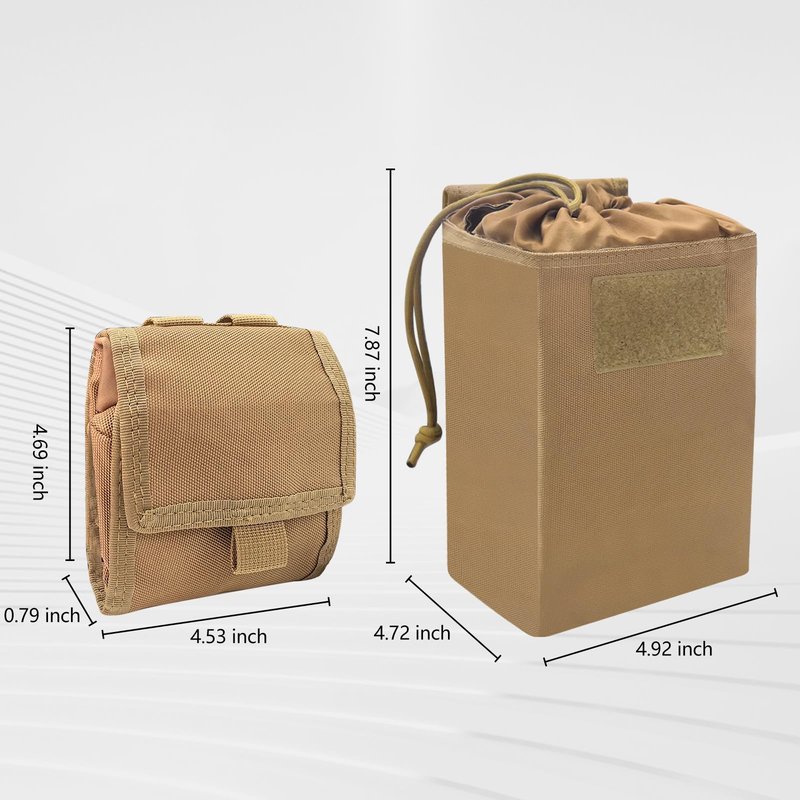ELVO Molle Dump Pouch, Roll-Up Drawstring Magazine Pouch, Folding Recovery Storage Pack, Utility Dump Pouch Waist Bag for Tactical