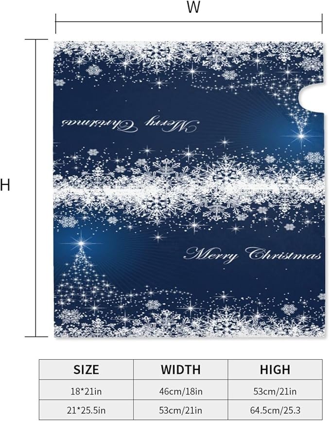 Christmas Mailbox Covers Blue Winter Snowflake Tree Magnetic Letter Post Box Cover Standard Size 21 x 18 Inch Garden Yard Home Decorative