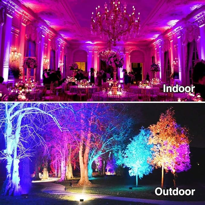 MELPO Led Flood Light 400W Equivalent, RGBW Led Outdoor Lights Colored Floodlight with Remote,40W