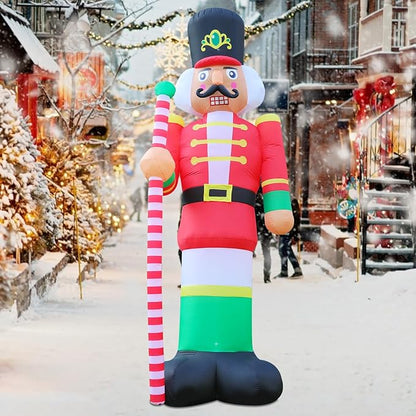 11.8ft Christmas Inflatables Nutcracker Soldier Giant Christmas Blow Up Yard Decorations Christmas Inflatable with Built-in LED Lights Yard Lawn Garden Home Party Decor