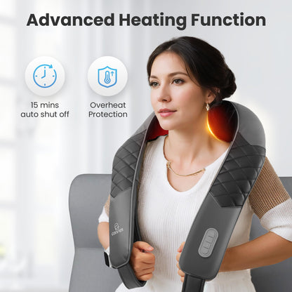 COMFIER Shiatsu Neck and Shoulder Massager,Gifts for Mom Dad,Deep Kneading Massage Pillow with Heat, Back Massager, Pillow Massage, Black