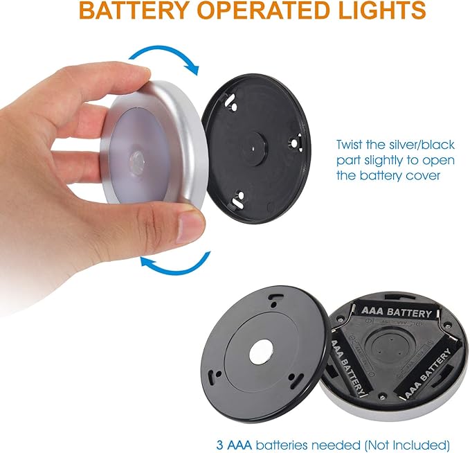 Battery Operated Motion Sensor Light Indoor, LED Closet Lights, Battery Night Light Wireless, Stick on Wall Lamps for Pantry, Cabinet, Wardrobe, Kitchen, Stairs, Steps, Hallway
