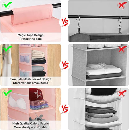 PetsHome 4-Shelf Hanging Closet Organizer, Space Saver, Closet Hanging Storage