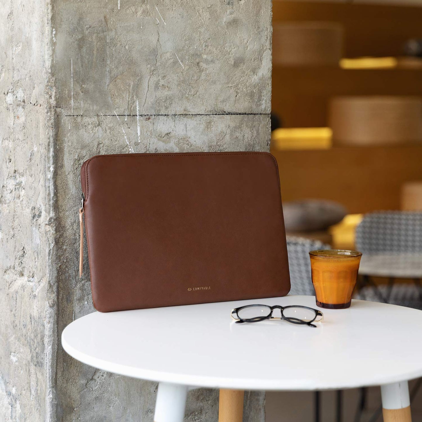 Comfyable Leather Laptop Sleeve Compatible with 16 Inch MacBook Pro M5 Pro/Max & 15 Inch MacBook Air M5 2026 (Loose Fit), Brown