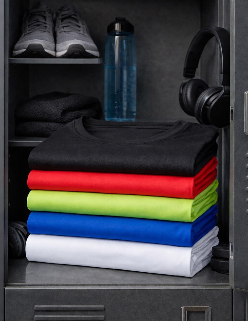 5 Pack Men’s Active Quick Dry Crew Neck T Shirts | Athletic Running Gym Workout Short Sleeve Tee Tops Bulk (Edition 7, Large)