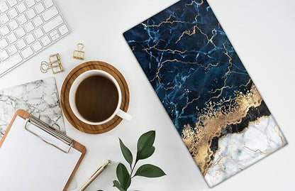 HAISUKA Blue & Gold Marble Lightweight Bath & Kitchen Towels