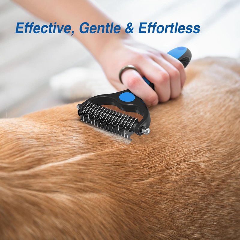 Artecare 4 in 1 Skin Friendly Grooming kit including Dematting Rakes,Self Cleaning Slicker Brush,Deshedding Brush,Flea Comb for Haired cat Dog and Small Animals.