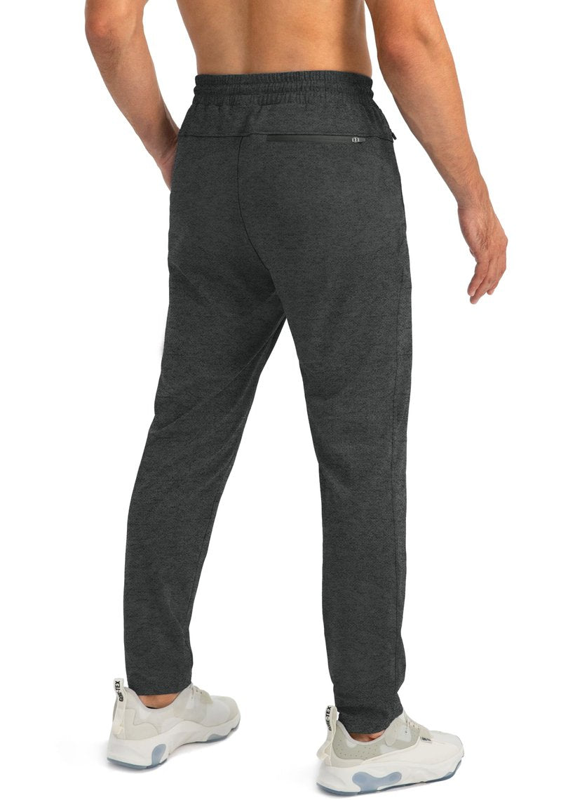 G Gradual Men's Sweatpants with Zipper Pockets Tapered Joggers for Men Athletic Pants for Workout, Jogging, Running (Heathered Black, 3X-Large)