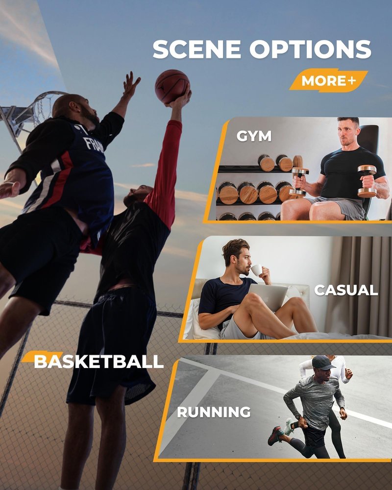 Barjneel 6 Pack Men's Athletic Shorts - Workout Gym Basketball Quick Dry Black Mens Shorts with Pockets for Casual Running