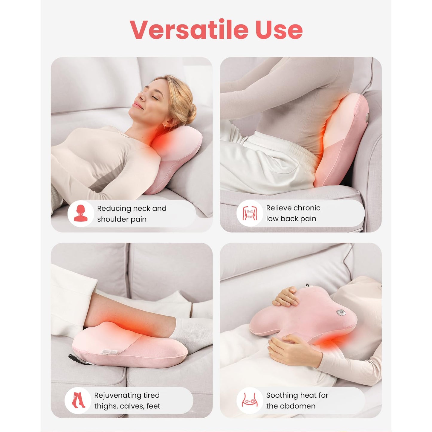 BOB AND BRAD Cordless Back Massager with Heat FSA Eligible HSA Eligible, Shiatsu Neck Massager for Pain Relief Deep Tissue, 3D Kneading Massage Pillow for Pain Relief, Birthday Gifts for Women Men