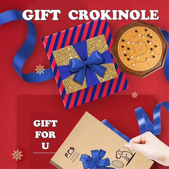 Crokinole and Checkers 27-Inch Classic Crokinole Board Game with 22 Playing Surface Canadian Heritage Tabletop Game for Two Players Dexterity Krokinole Games Great for Families and Friends