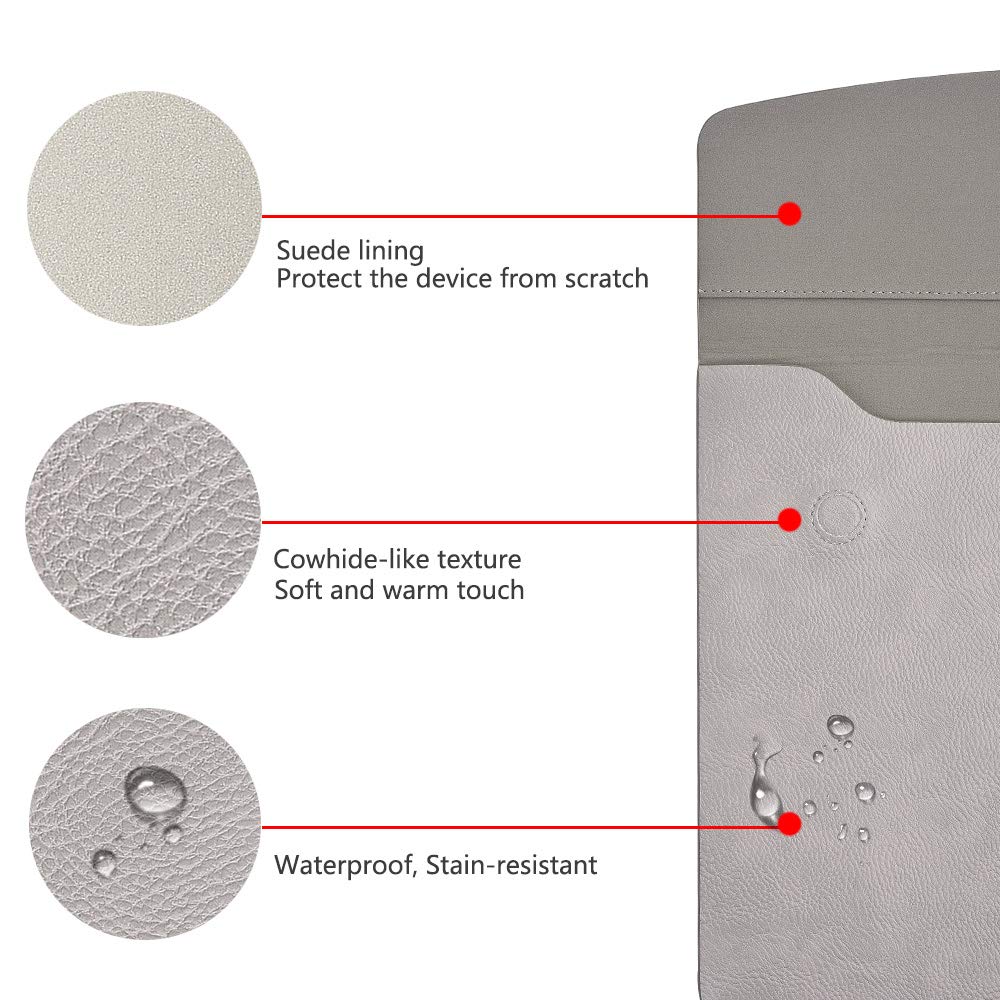 xisiciao, Surface Pro 11th/10/9/8/7/6/5/4/Pro X Sleeve case, for Microsoft 12-12.3-13 Inch Tablet Waterproof Ultrathin Carrying Cover with Small Bag (Palladium)