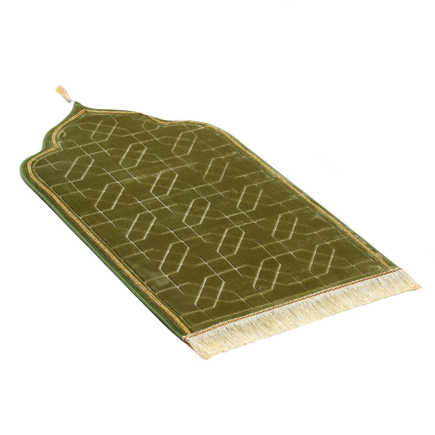 RLoncomix Muslim Prayer Mat for Ramadan Gifts - Thick Prayer Rug Sajadah for Kids Men Women Soft Islamic Prayer Rugs for Eid Travel Ramadan, Green