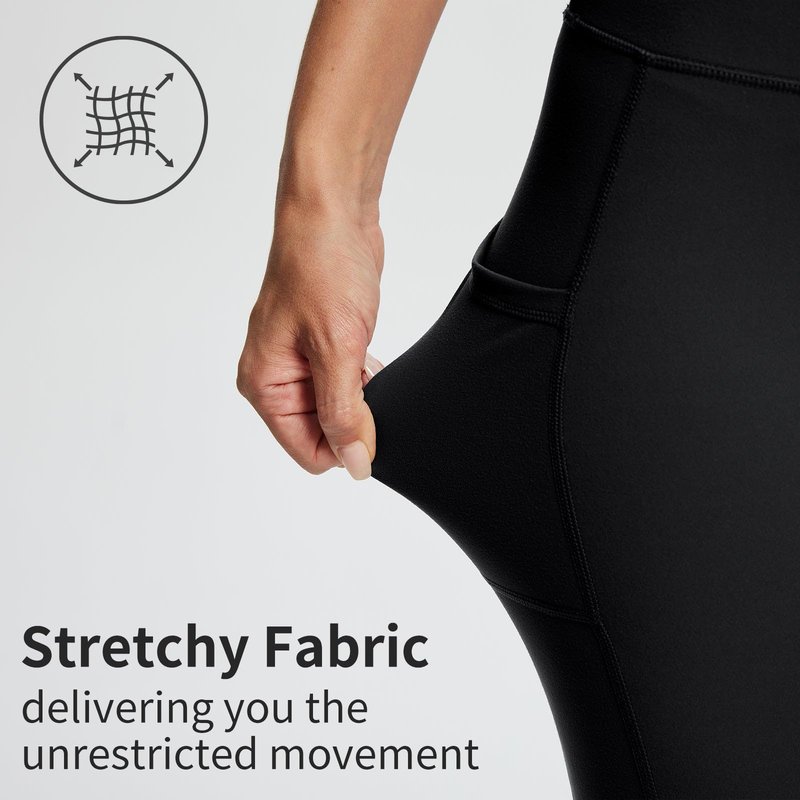 baleaf Biker Shorts Women Yoga Gym Workout Spandex Running Volleyball Tummy Control Compression with Pockets Soft 8" Black XL