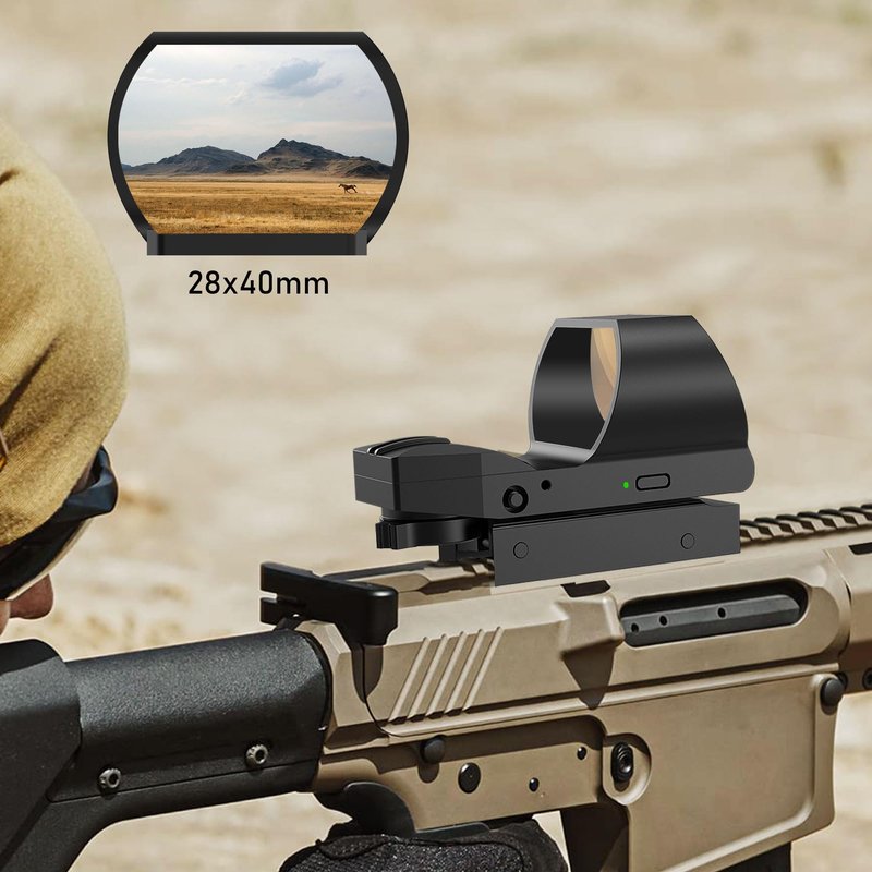 UUQ Rechargeable Reflex Sight,1x28x40mm Red Dot Optic with Charging Port,Multiple reticles,Compatible with Picatinny Rails,Supports Co-Witness
