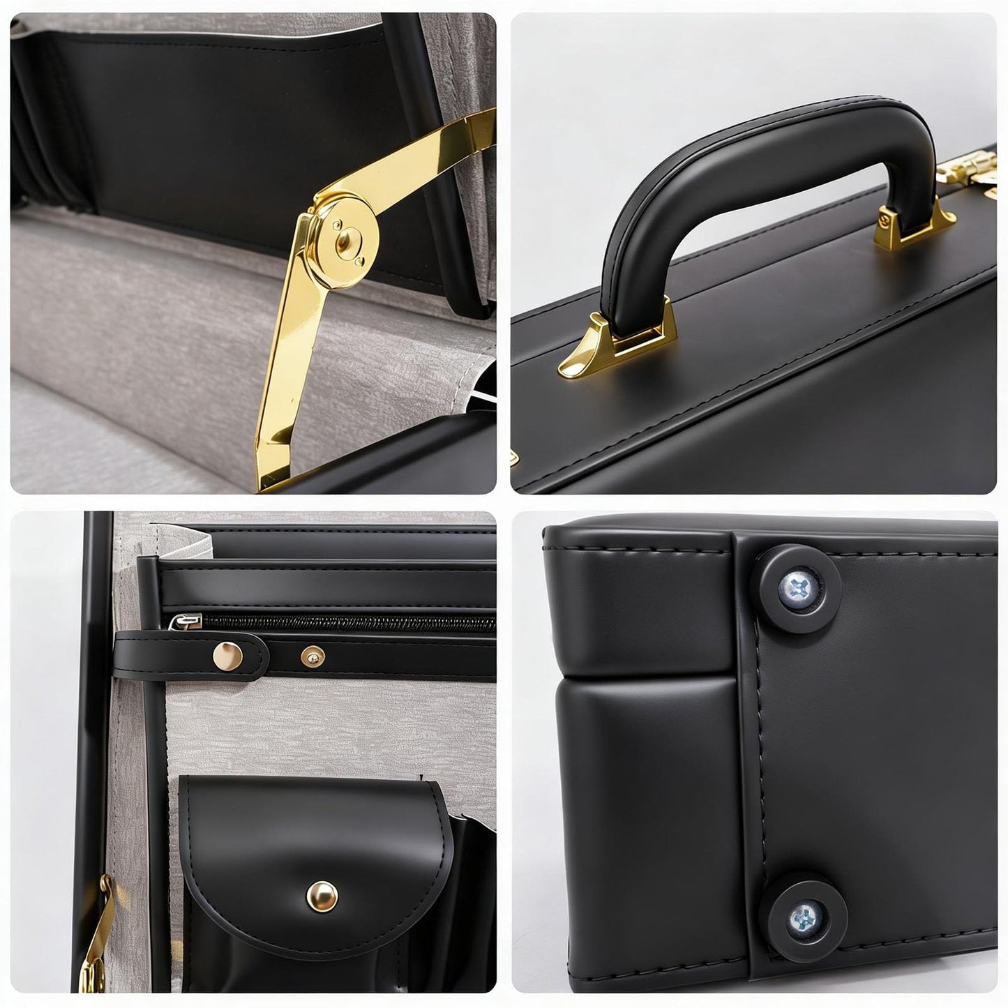 Briefcases for Men, Anti-Theft Dual Lock,16 Inch Laptop Compartment, Waterproof Faux Leather & Multi File Organizer, Professional Business Bag for Office, Work & Travel【Black]