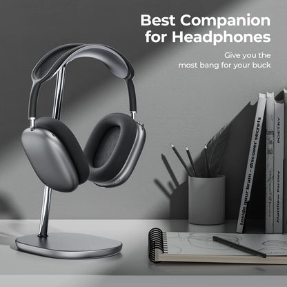BENKS Headphone Stand for AirPods Max, Beats, Bose, Sony, Senheiser - Desktop Headset Holder, Gaming Accessories, Desk Earphone Stand (Black)