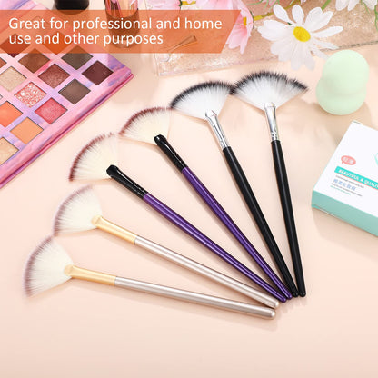 9 Pieces Facial Fan Mask Brushes, Soft Facial Applicator Brushes Tools for Peel Glycolic Makeup for Mud Cream(Champagne)
