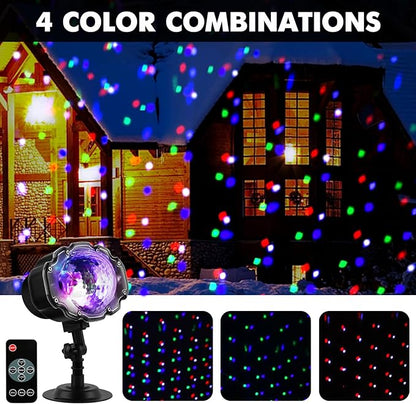 Christmas Snowfall Projector Lights, Multi Colors Holiday Lights with Remote Control, White Snow, Indoor Outdoor for Halloween Xmas Party Wedding Garden Landscape Decoration(Snow Spots)