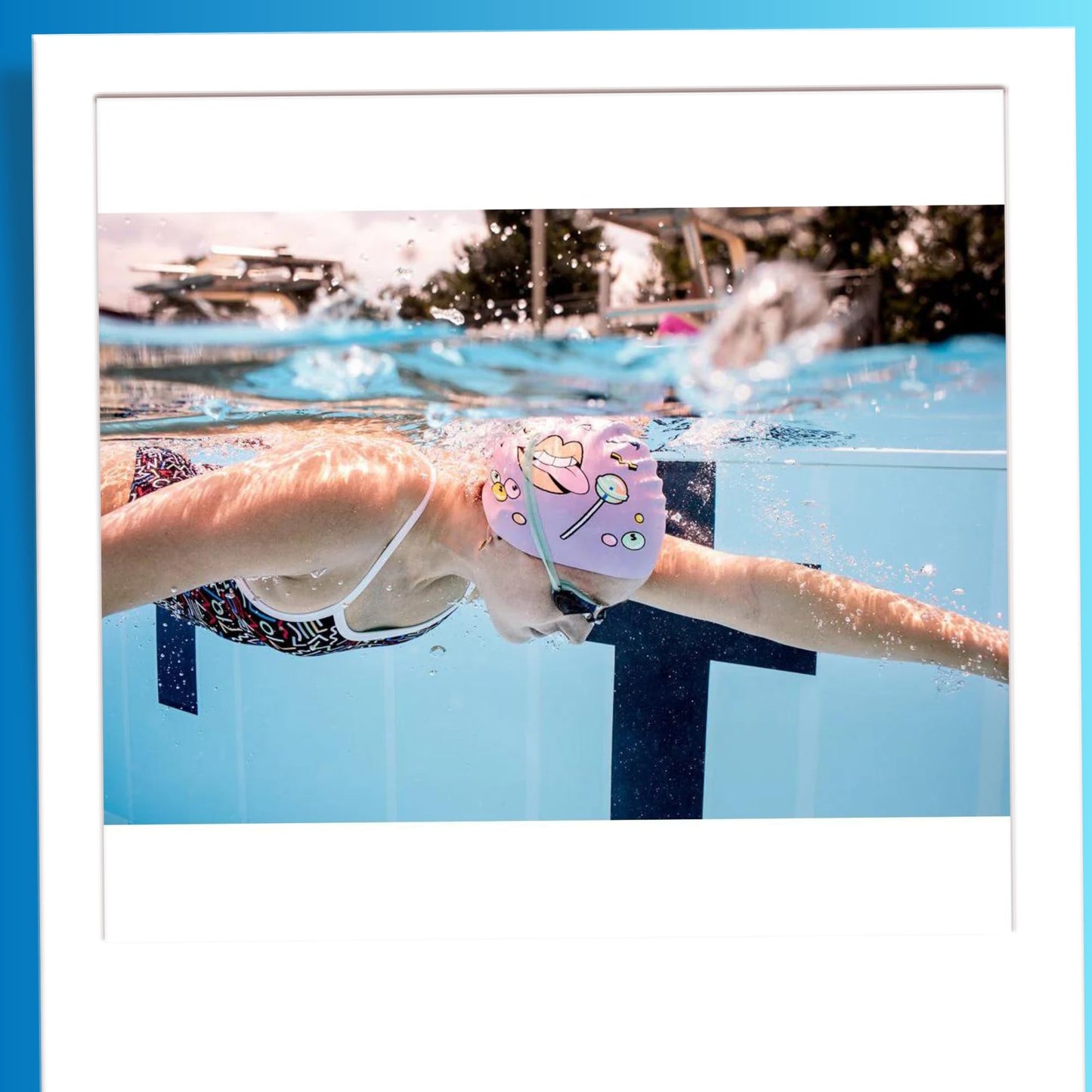 Sporti x Alex & Gretchen Walsh XOXO Silicone Swim Cap - Aqua - Adult