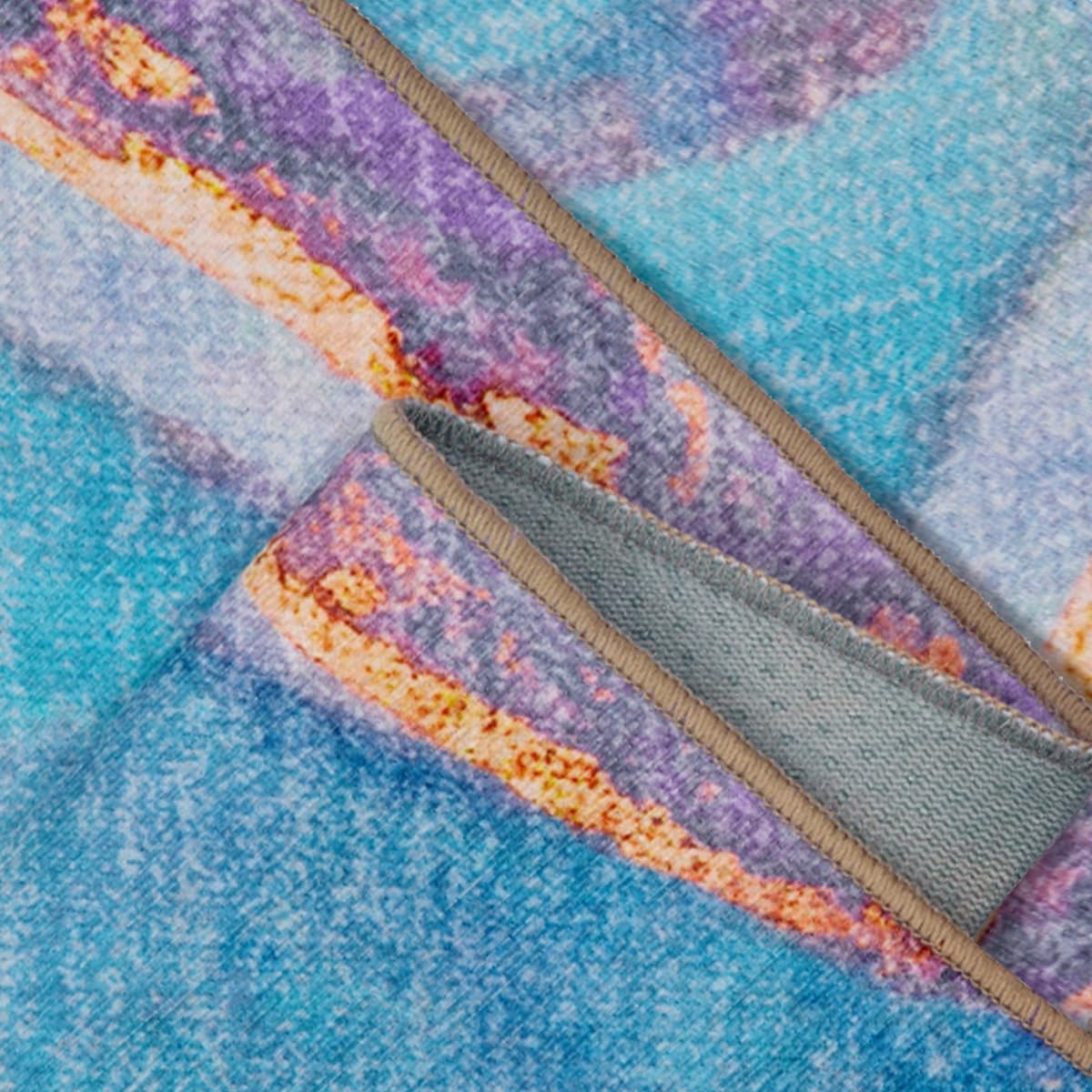 Abstract Washable Indoor Outdoor Rug, 5' x 7.6', Stain Resistant, Easy Clean, Teal Rug for Indoor/Outdoor Patio, Deck, Porch, Garden, Courtyard