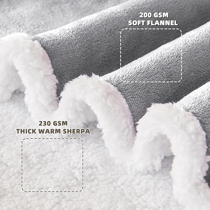 IFNOW Sherpa Wearable Blanket with Sleeves for Women Men Adults, Cozy Wearable Blanket with Arm and Pocket, Warm Full Body TV Wrap Throw Blanket, Soft Robe Blanket as Gifts for Mom Wife, Grey