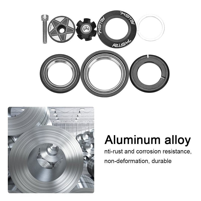 Alomejor Bicycle Headset, Lightweight Aluminum Alloy Sealed Bearing Durability, Cycling Headset, Premium Component for Road Mountain Urban Commuters Trail Riding