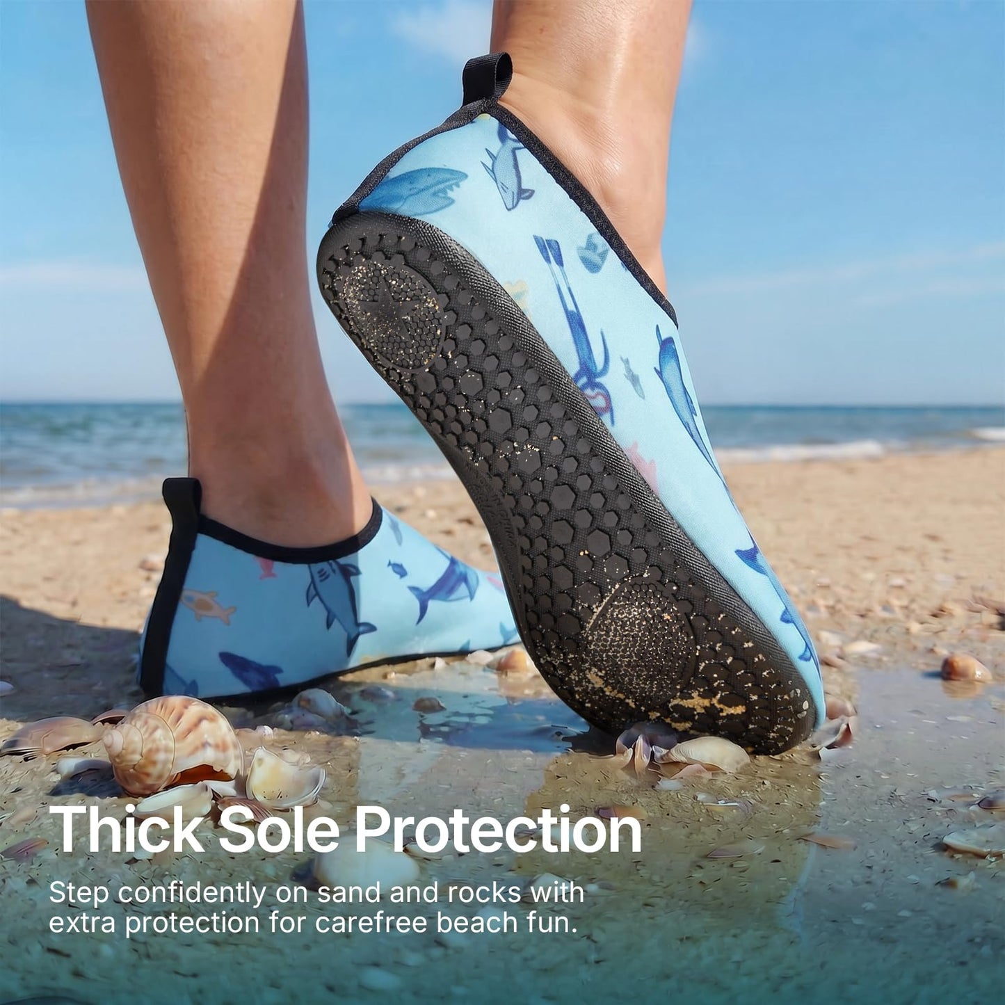 Water Shoes for Women Men Quick-Dry Aqua Socks Swim Beach Barefoot Yoga Exercise Wear Sport Accessories Pool Camping Must Haves Adult Youth Size 5-6Women/4-5Men