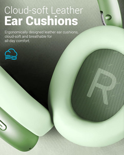 Wentronic Y01 Wireless Noise Canceling Headphones Bluetooth 5.3 Over Ear Headphones with Microphone, Hi-Res Audio, 48H Playtime, Foldable Comfortable Earpads,Compatible with iOS,Android,PC, Green