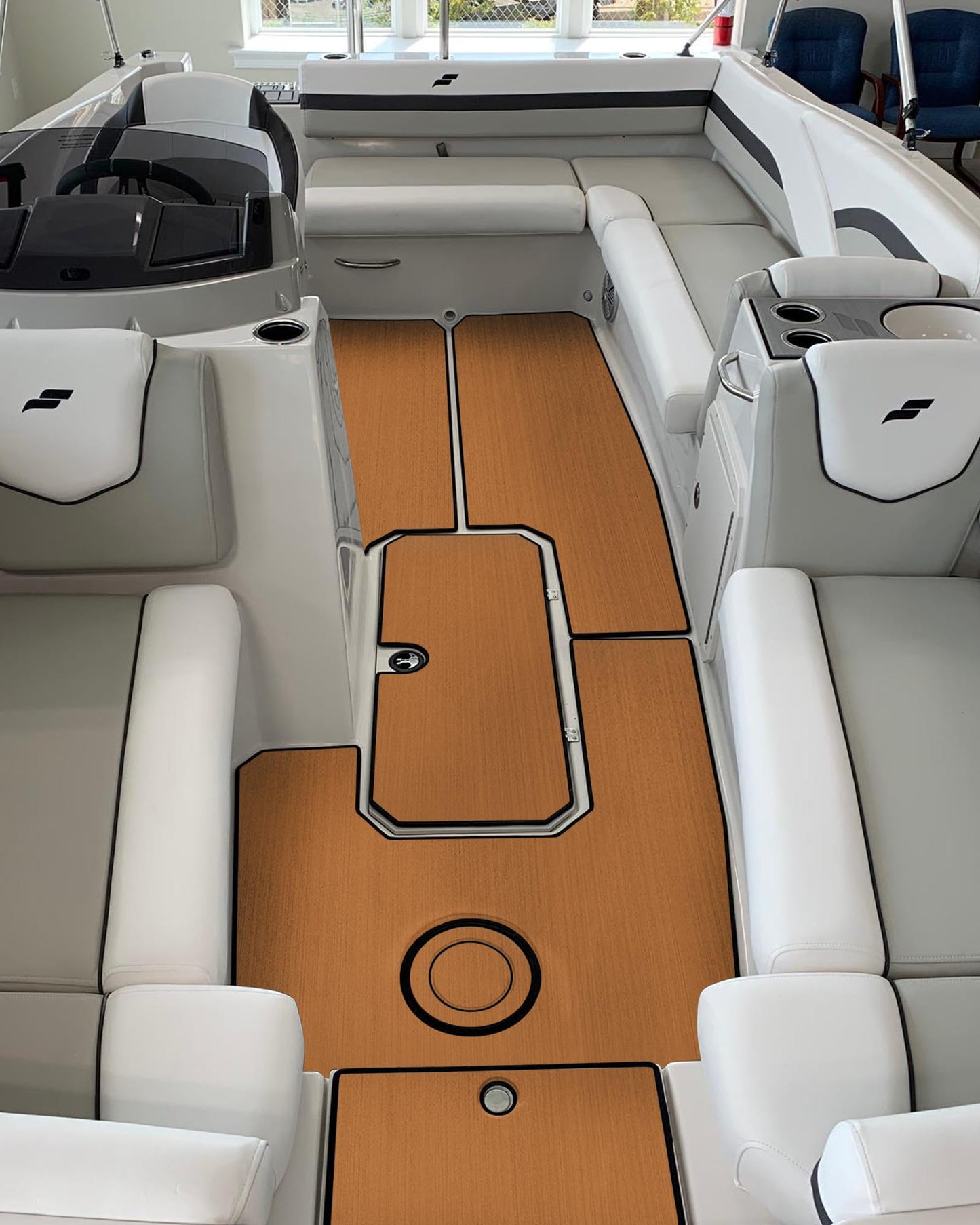 KXKZREN Boat Flooring EVA Foam Decking Sheet Mateials Non-Slip Marine Boat Deck Carpet Self-Adhesive Comfort Floor Mats for Boat Motorboat RV Yacht Kayak Cooler Top, 47" L x 16" W