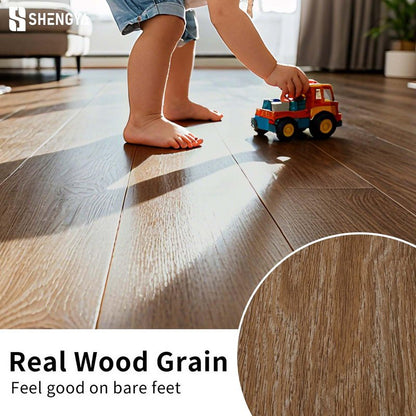 SSHENGYA 6mm Thick PVC Vinyl Flooring 18-Pack Planks (6x36 Inch), Cushioned Core for Superior Comfort & Quiet, Waterproof Click Lock for Home, Apartment, Office