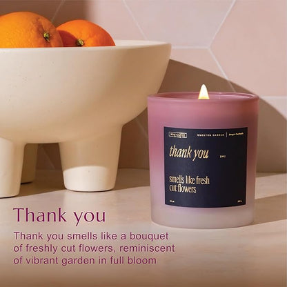Benevolence LA Thank You Scented Candles | 10 oz, 40-50 Hour Burn, Thank You Gifts for Women, Men Coworkers | Appreciation Gifts for Best Friend | Spring Candles - Smells Like Fresh Cut Flowers