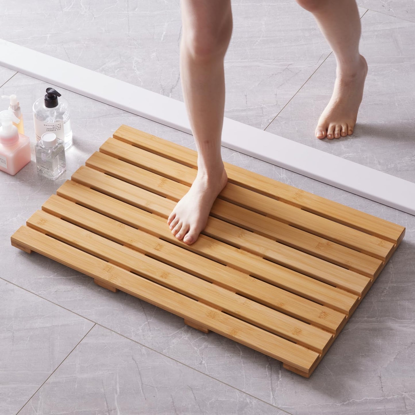 Bath Mat for Shower, Wooden Floor Mat for Bathroom,Non-Slip | Heavy Duty, Shower Mat for Indoor Outdoor