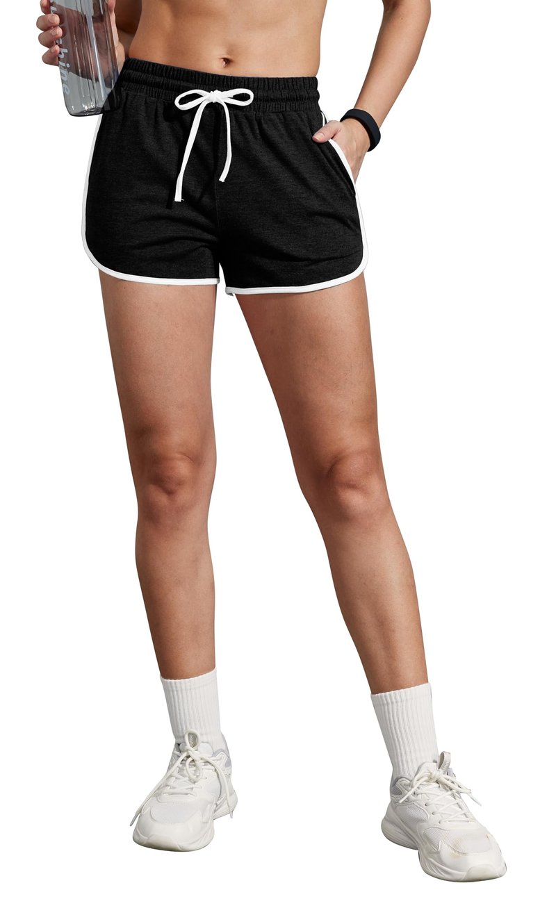 WIHOLL Workout Shorts for Women Back to School Outfits for Teachers Running Athletic Shorts Cruise Summer Beach Vacation Clothes for Women Black M