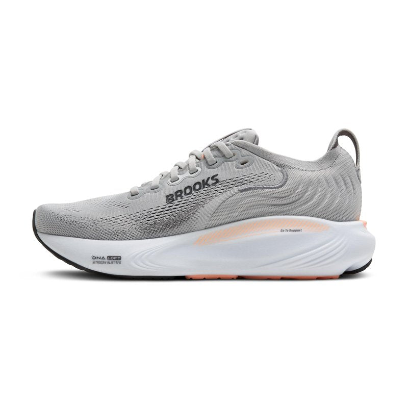 Brooks Women’s Adrenaline GTS 25 Supportive Running & Walking Shoe - Grey/Blackened Pearl/Coral - 11.5 Medium