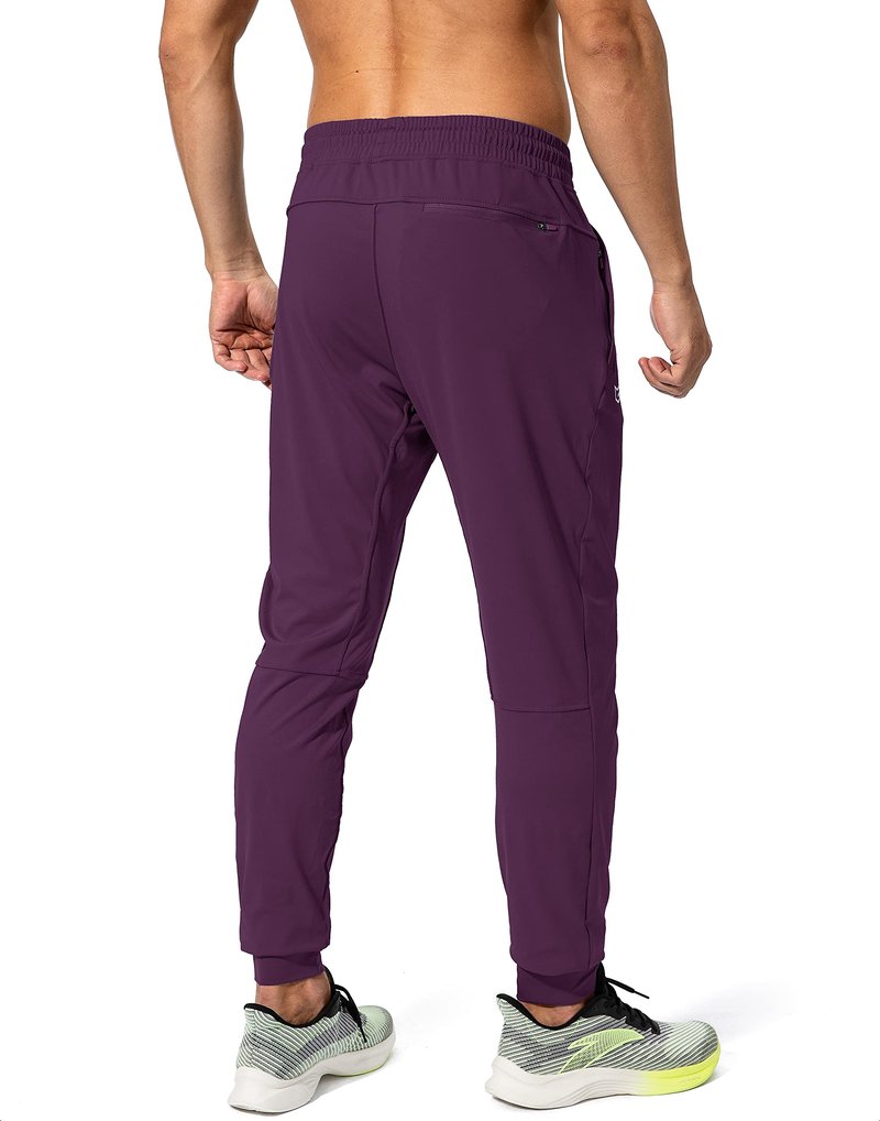 G Gradual Men's Sweatpants with Zipper Pockets Athletic Pants Traning Track Pants Joggers for Men Soccer, Running, Workout (Wine Red, Medium)